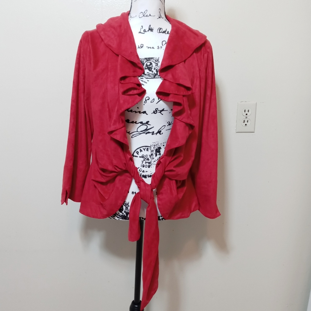 Mishca Tie In The Front Soft Ruffle Fall Cardigan